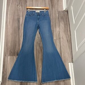 Women's FREE PEOPLE Blue Flared Jeans